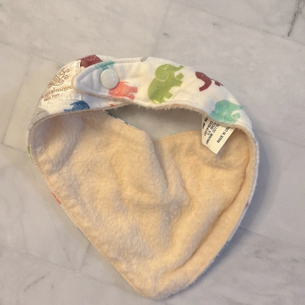 Lucky Palm Tree Organic Cotton Elephant Print Baby Bandana